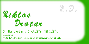 miklos drotar business card